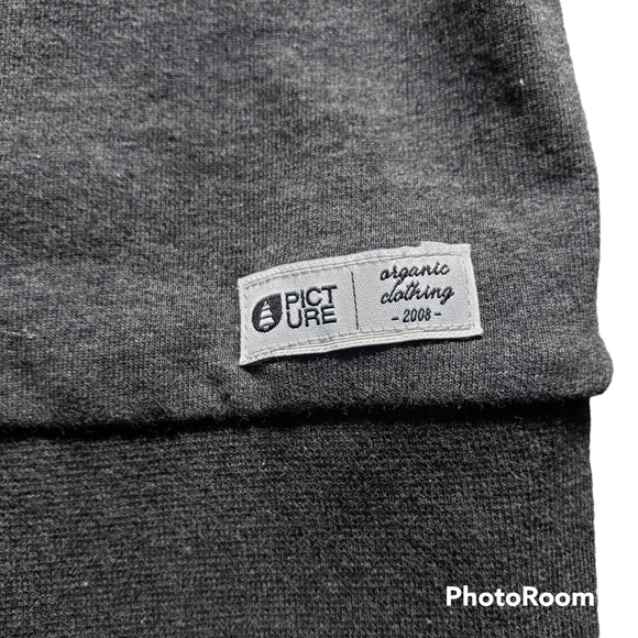 Picture Organic Pullover w/ Lace accents Grey Cowl Neck with Hoodie Size Medium - Picture 6 of 9